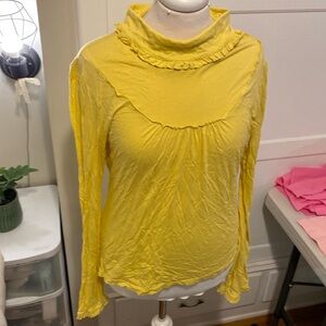 Yellow Anthropologie deletta brand yellow long sleeve knit comfy top